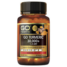 Load image into Gallery viewer, GO Healthy Turmeric 30000+ 1 A Day 30 Vege Capsules