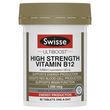 Load image into Gallery viewer, SWISSE Ultiboost High Strength Vitamin B12 60 Tablets