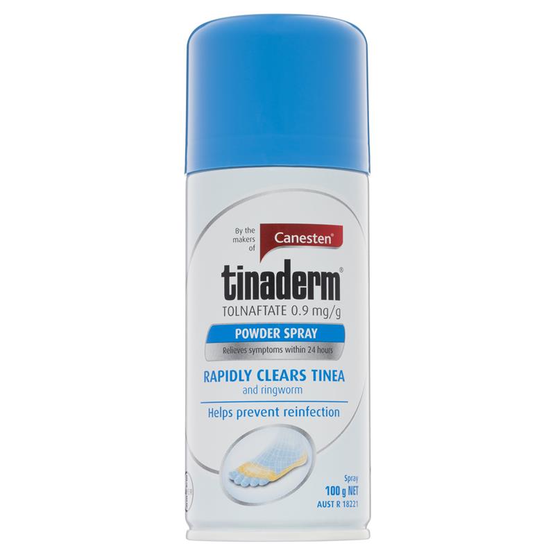 Canesten Tinaderm Powder Spray Tinea and Ringworm Treatment 100g