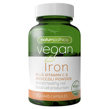 Load image into Gallery viewer, Naturopathica Vegan Iron Plus Vitamin C &amp; Broccoli Powder 30 Capsules