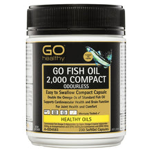 Load image into Gallery viewer, GO Healthy Fish Oil 2000 Compact Odourless 230 Soft gel Capsules