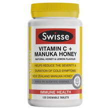 Load image into Gallery viewer, SWISSE Ultiboost Vitamin C + Manuka Honey 120 Tablets