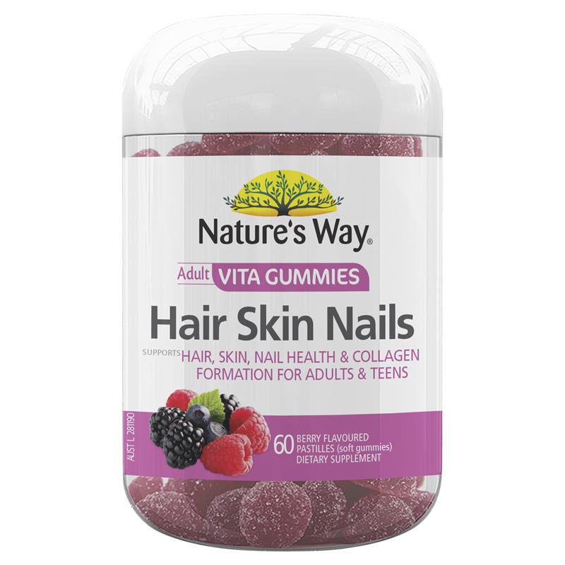 Nature's Way Vita Gummies Adult Hair Skin Nail 60 Gummies