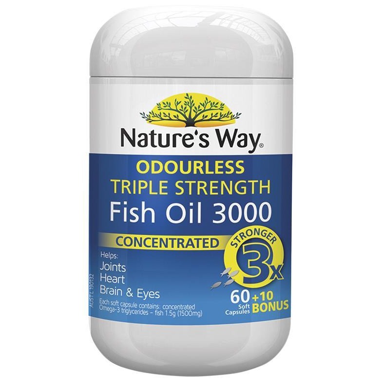 Nature's Way Advanced Omega Triple Strength Fish Oil 60 + 10 Capsules