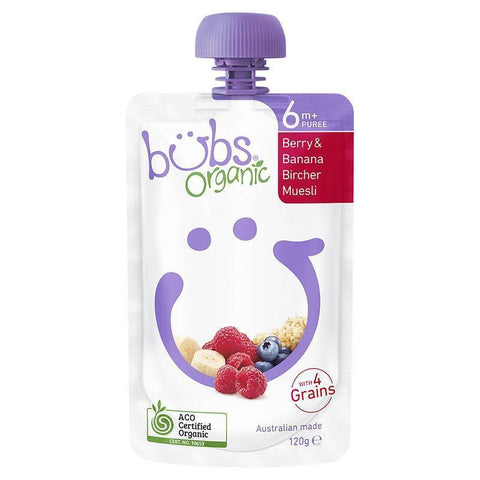 Bubs Organic Berry & Banana Bircher Muesli 6 Months+ 120g