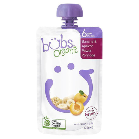 Bubs Organic Banana & Apricot Power Porridge 6 Months+ 120g