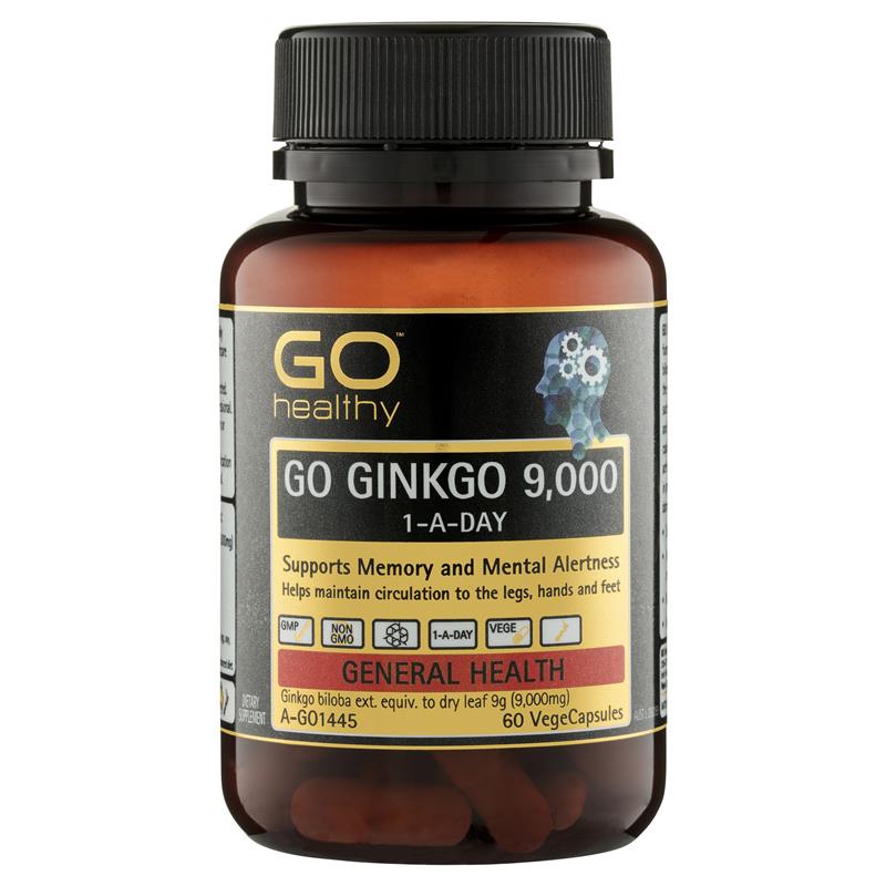 GO Healthy Ginkgo 9000+ 60 Vege Capsules