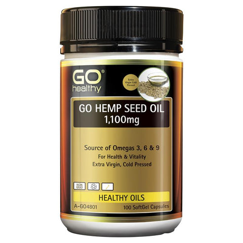 GO Healthy Hemp Seed Oil 1100mg 100 Softgel Capsules