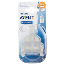 Load image into Gallery viewer, Avent Teat Silicone 6M+ Fast Flow Anti-colic 2 Pack