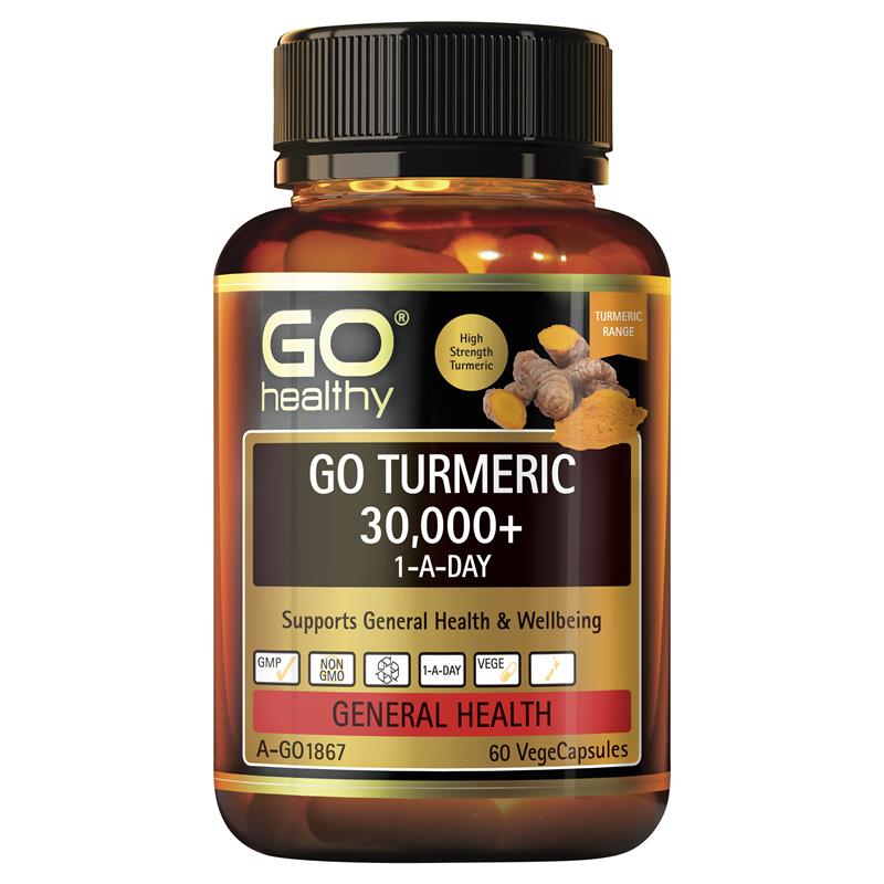 GO Healthy Turmeric 30000+ 1 A Day 60 Vege Capsules