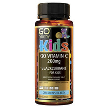Load image into Gallery viewer, GO Healthy Kids Vita C 260mg Blackcurrant Chew Bears 60 Tablets
