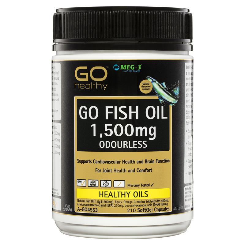 GO Healthy Fish Oil 1500mg Odourless 210 Capsules