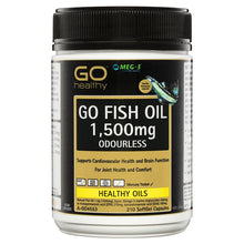 Load image into Gallery viewer, GO Healthy Fish Oil 1500mg Odourless 210 Capsules