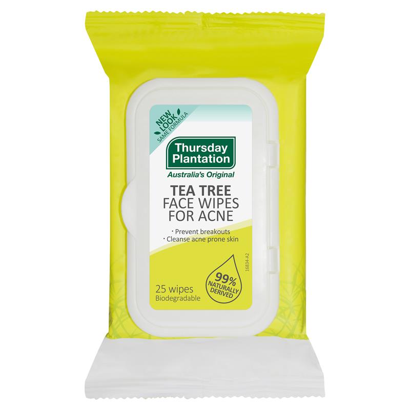 Thursday Plantation Tea Tree Face Wipes for Acne - 25 wipes