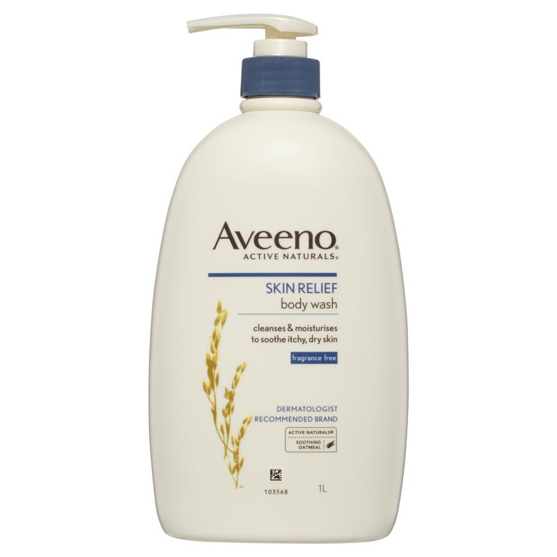 Aveeno Active Naturals Skin Relief Moisturising Body Wash Fragrance Free 1L