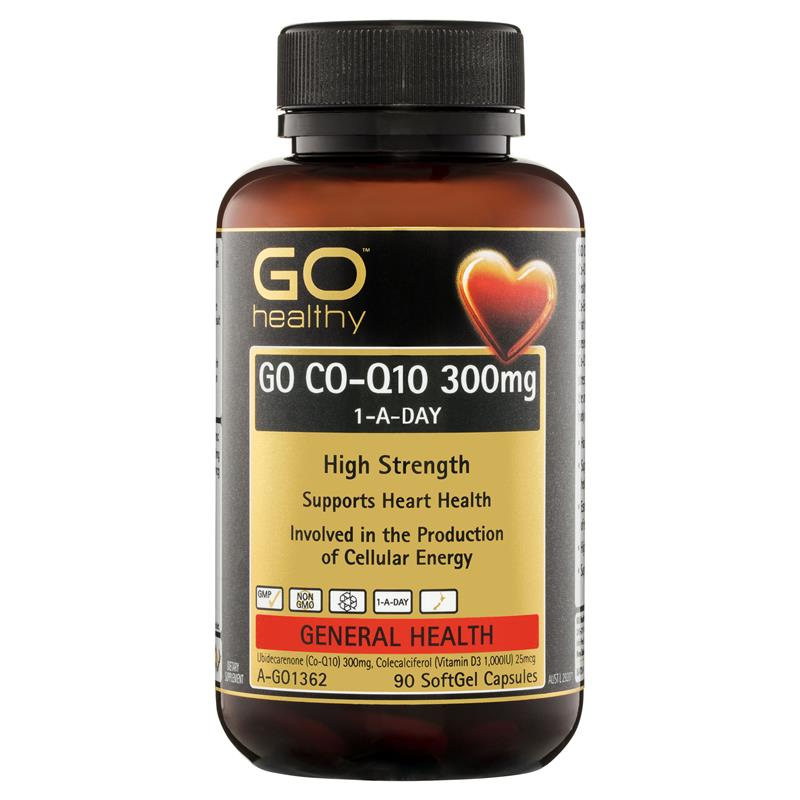 GO Healthy CoQ10 300mg + Vitamin D3 1000IU 90 Softgel Capsules
