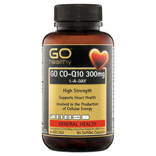 Load image into Gallery viewer, GO Healthy CoQ10 300mg + Vitamin D3 1000IU 90 Softgel Capsules