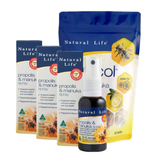 Natural Life Propolis & Manuka Honey Spray pack -3x 30mL + Free Candy Pack