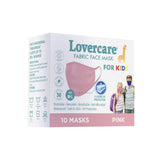 Face Mask - Lovercare Fabric Face Mask KIDS Pink size M-L 10pc (3-ply)