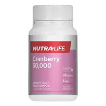 Load image into Gallery viewer, Nutra-Life Cranberry 50,000 Urinary Tract Health Support 50 Capsules