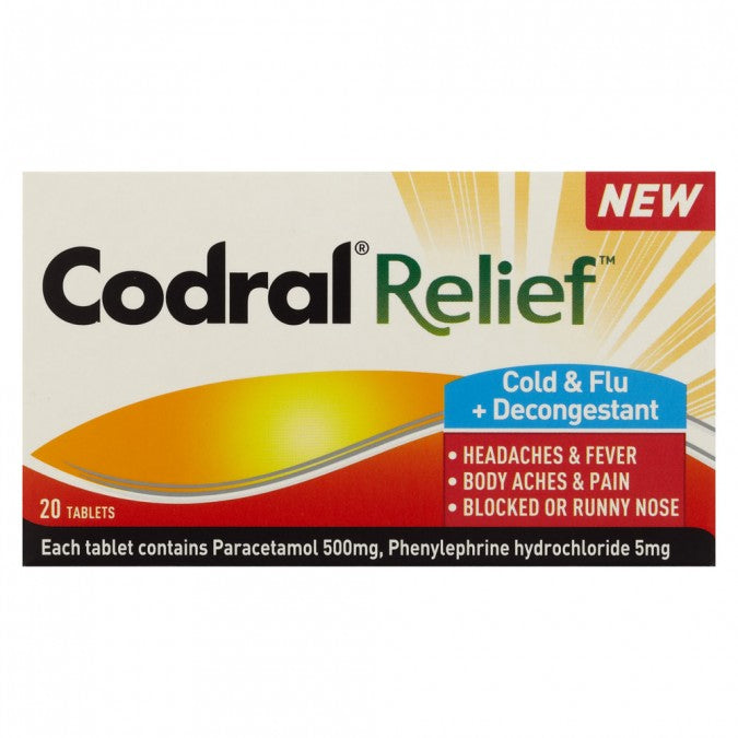 Codral Relief Cold & Flu Decongestant 20 Tablets
