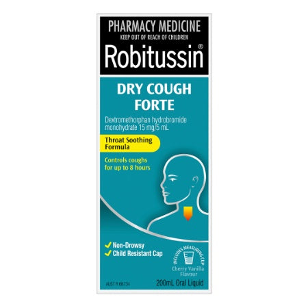 Robitussin Dry Cough Forte Liquid 200mL (Limit ONE per Order)