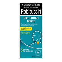 Load image into Gallery viewer, Robitussin Dry Cough Forte Liquid 200mL (Limit ONE per Order)