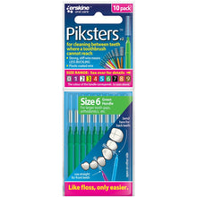 Load image into Gallery viewer, Piksters Interdental Brushes Size 6 Green 10 Pack