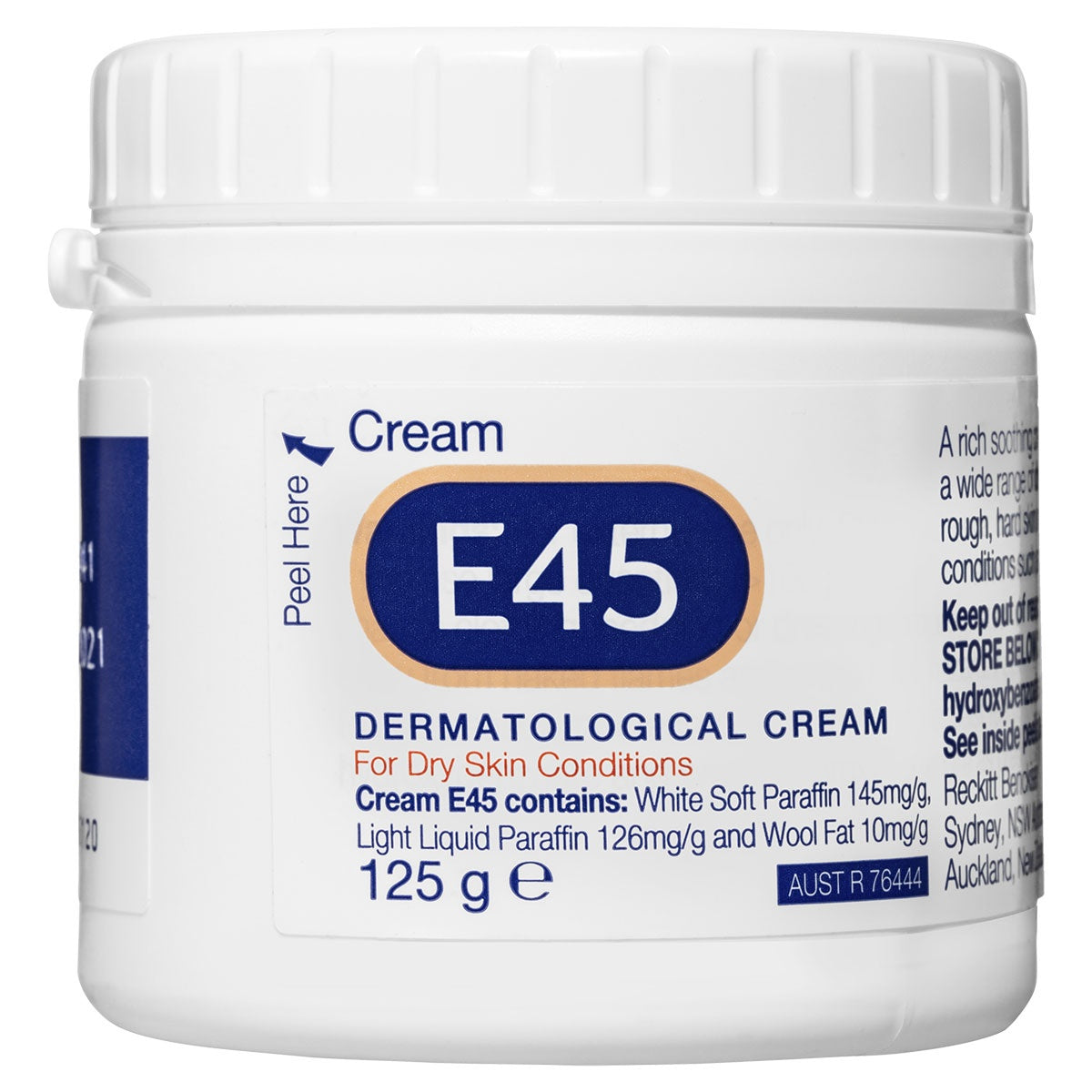 E45 Dermatological Cream for Dry Skin and Eczema 125g