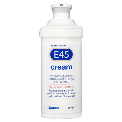 E45 Dermatological Cream for Dry Skin and Eczema 500g - Pump