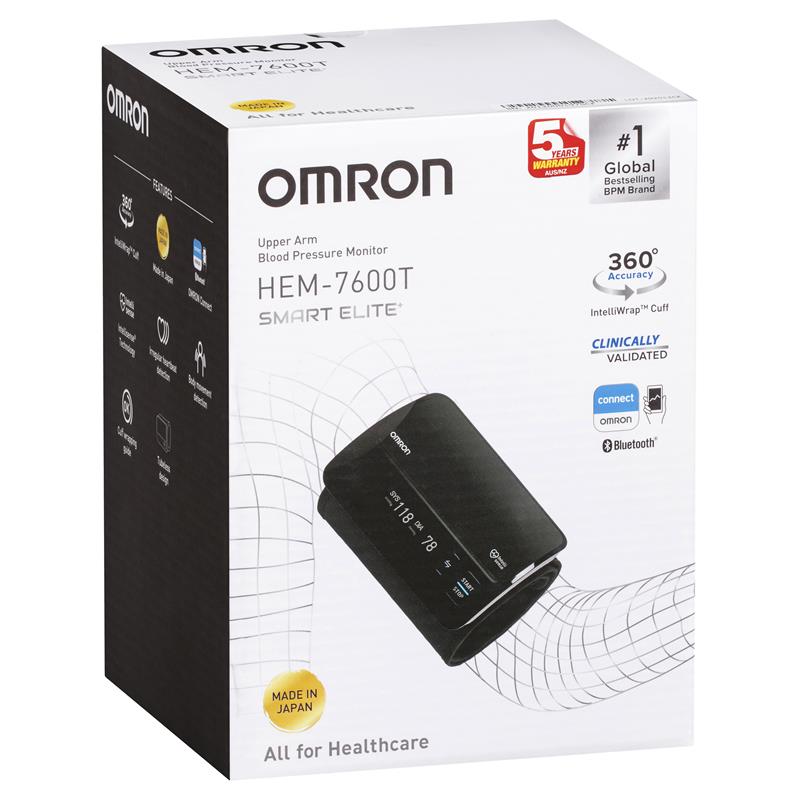 Omron Smart Elite HEM 7600T Blood Pressure Monitor Bluetooth Tubeless