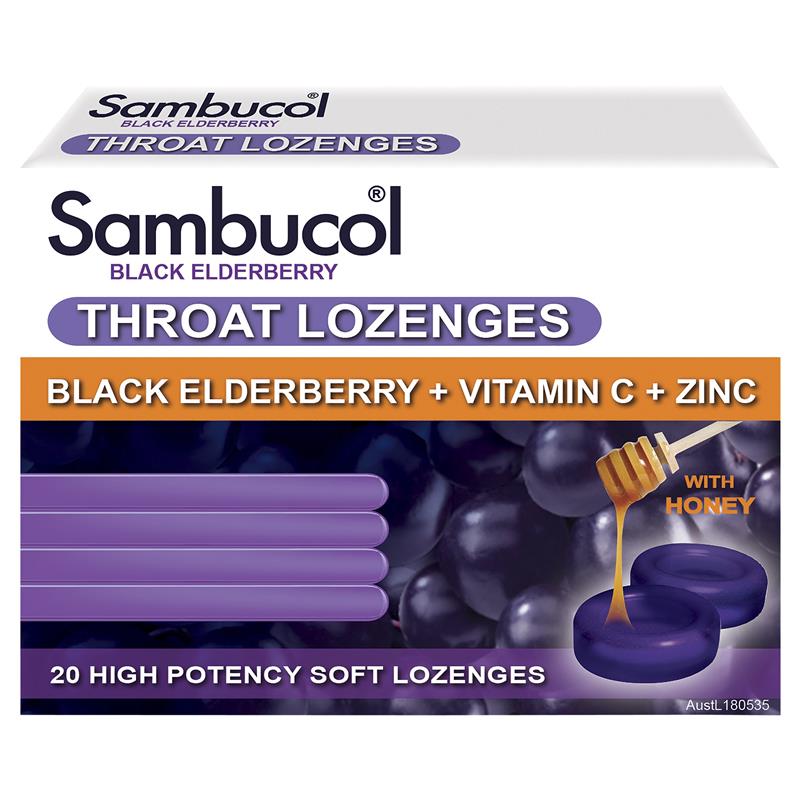 Sambucol Immune Defence Throat Lozenge 20 Soft Lozenges