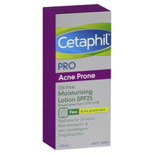 Load image into Gallery viewer, Cetaphil Pro Acne Prone Oil Free Facial Moisturising Lotion SPF 25 118mL