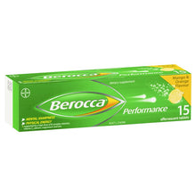 Load image into Gallery viewer, Berocca Energy Vitamin Mango &amp; Orange Effervescent Tablets 15 pack