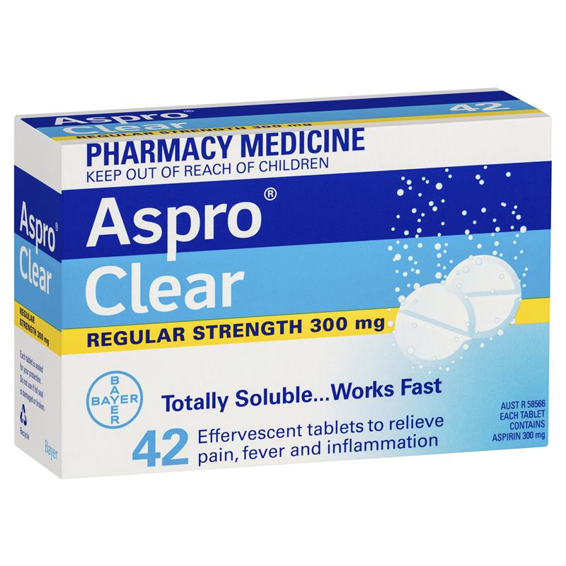 Aspro Clear Pain Relief 42 Soluble Tablets (Limit ONE per Order)