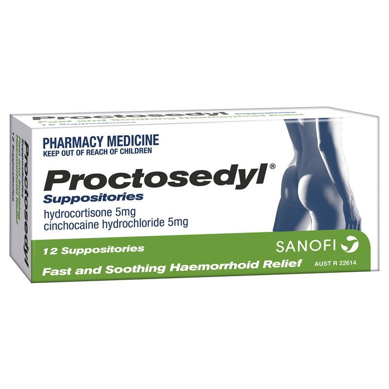 Proctosedyl Suppositories 12 (Limit ONE per Order)