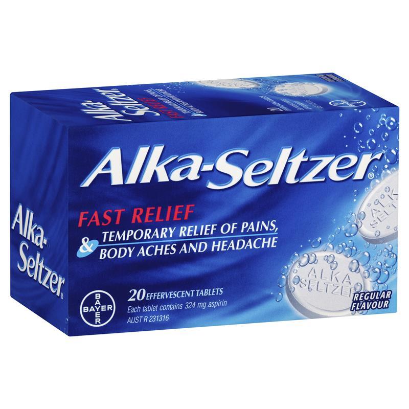 Alka Seltzer Regular Effervescent 20 Tablets