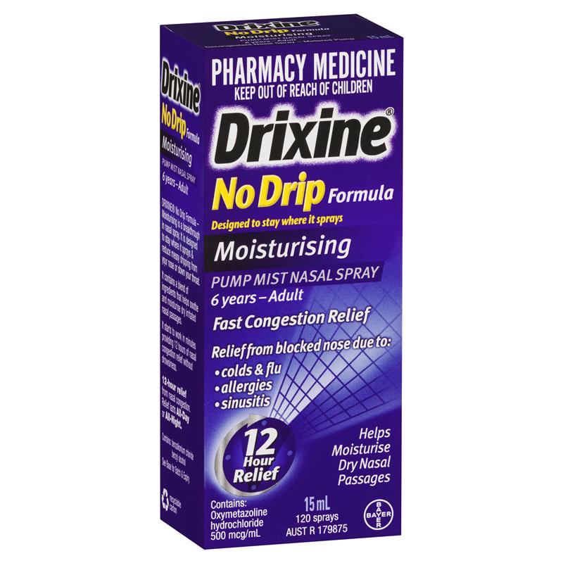 Drixine No Drip Moisturising Nasal Spray 15ml (Limit ONE per Order)