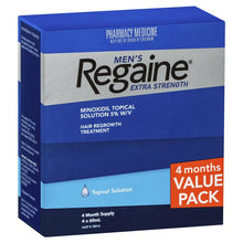 Load image into Gallery viewer, Regaine Men&#39;s Extra Strength Hair Regrowth Treatment 4 x 60mL