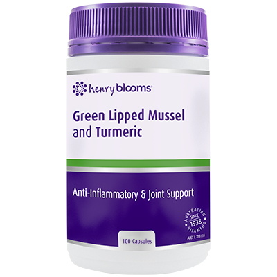 Henry Blooms Green Lipped Mussel 500mg and Turmeric 1500mg with BioP 100 Vegetarian Capsules