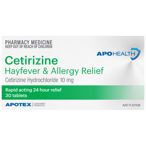 APOHEALTH Cetirizine Hayfever & Allergy Relief 30 Tablets (Limit ONE per Order)