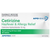 APOHEALTH Cetirizine Hayfever & Allergy Relief 50 Tablets (Limit ONE per Order)