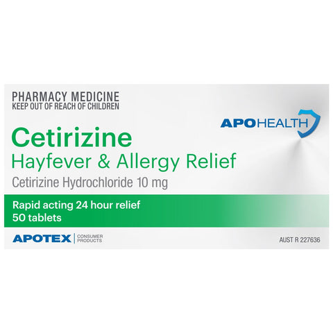 APOHEALTH Cetirizine Hayfever & Allergy Relief 50 Tablets (Limit ONE per Order)