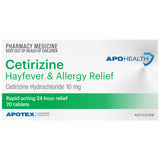 APOHEALTH Cetirizine Hayfever & Allergy Relief 70 Tablets (Limit ONE per Order)