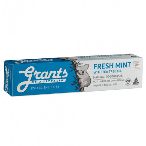 Grants Of Australia Natural Toothpaste Fresh Mint with Tea Tree Oil 110g