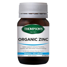 Load image into Gallery viewer, Thompson&#39;s Organic Zinc 80 Tablets