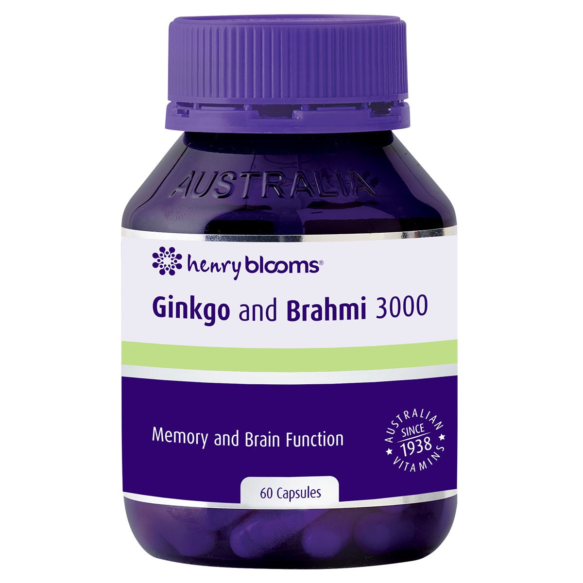 Henry Blooms Ginkgo and Brahmi 3000 60 Capsules