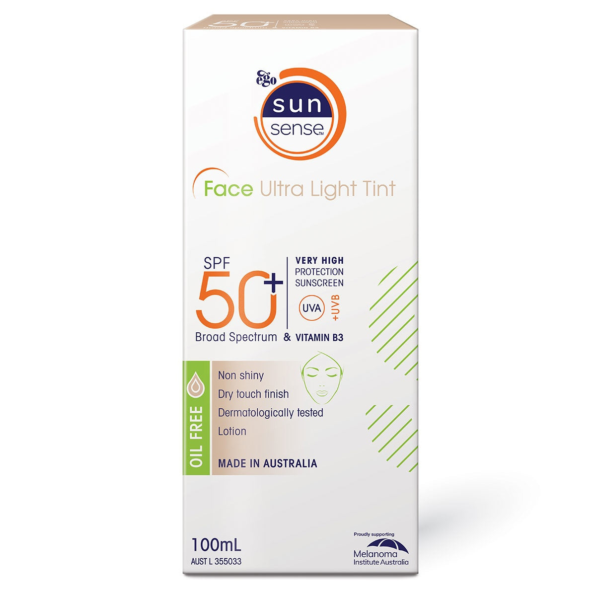 Ego SunSense Face Ultra Light Tint Oil Free SPF50+ 100mL