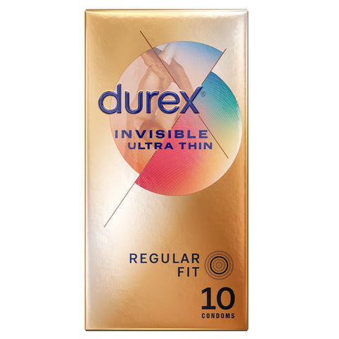 Durex Invisible Ultra Thin Regular Fit Condoms 10 Pack