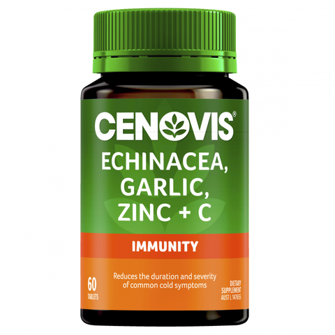 Cenovis Echinacea, Garlic, Zinc + C - Contains Vitamin C - 60 Tablets